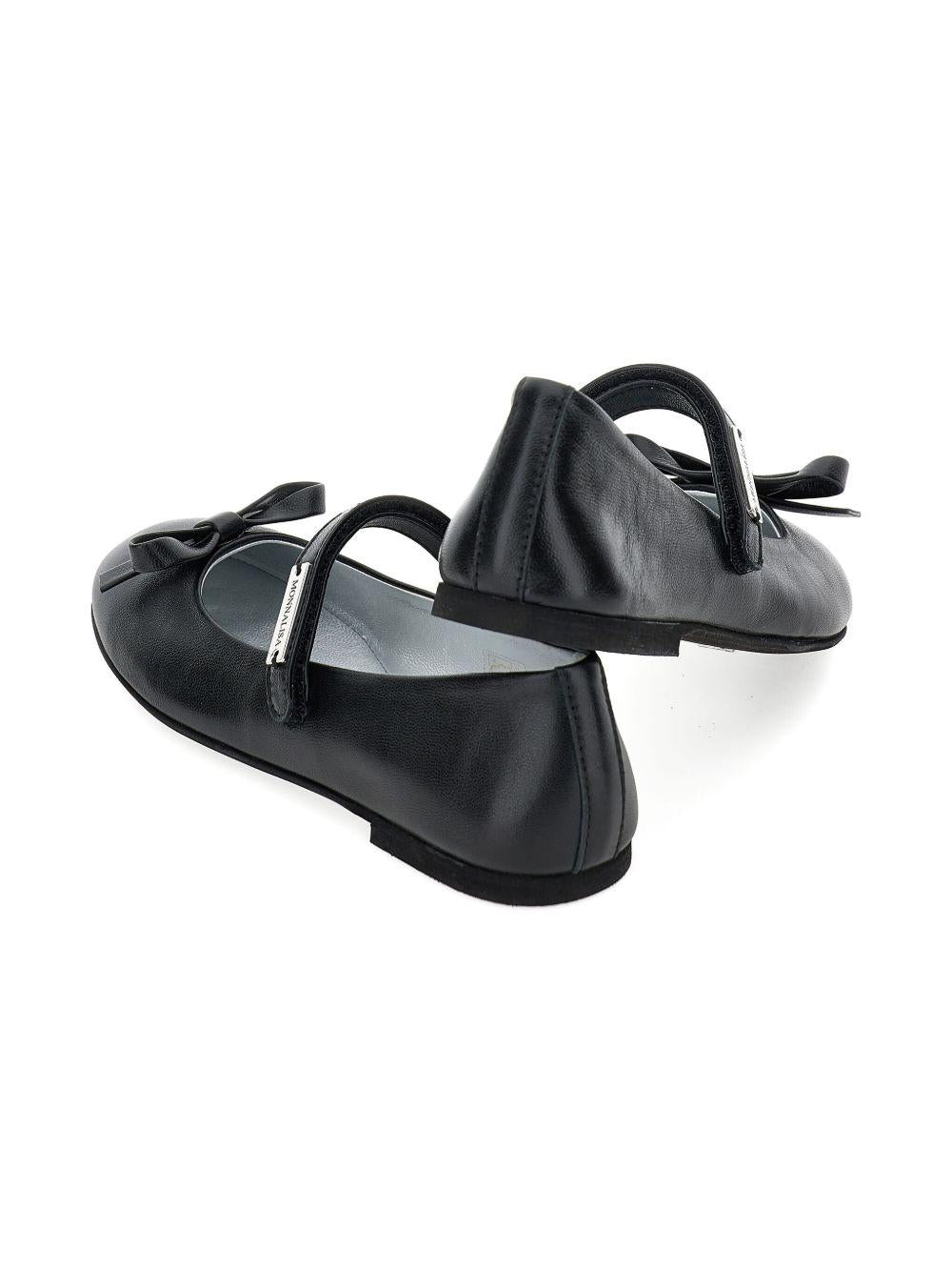 Ballerine Mary Jane per bambina Monnalisa nere con fiocco - Rubino Kids