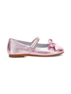 Ballerine Mary Jane per bambina Monnalisa rosa in pelle metalizzata - Rubino Kids