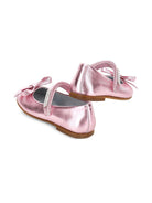 Ballerine Mary Jane per bambina Monnalisa rosa in pelle metalizzata - Rubino Kids