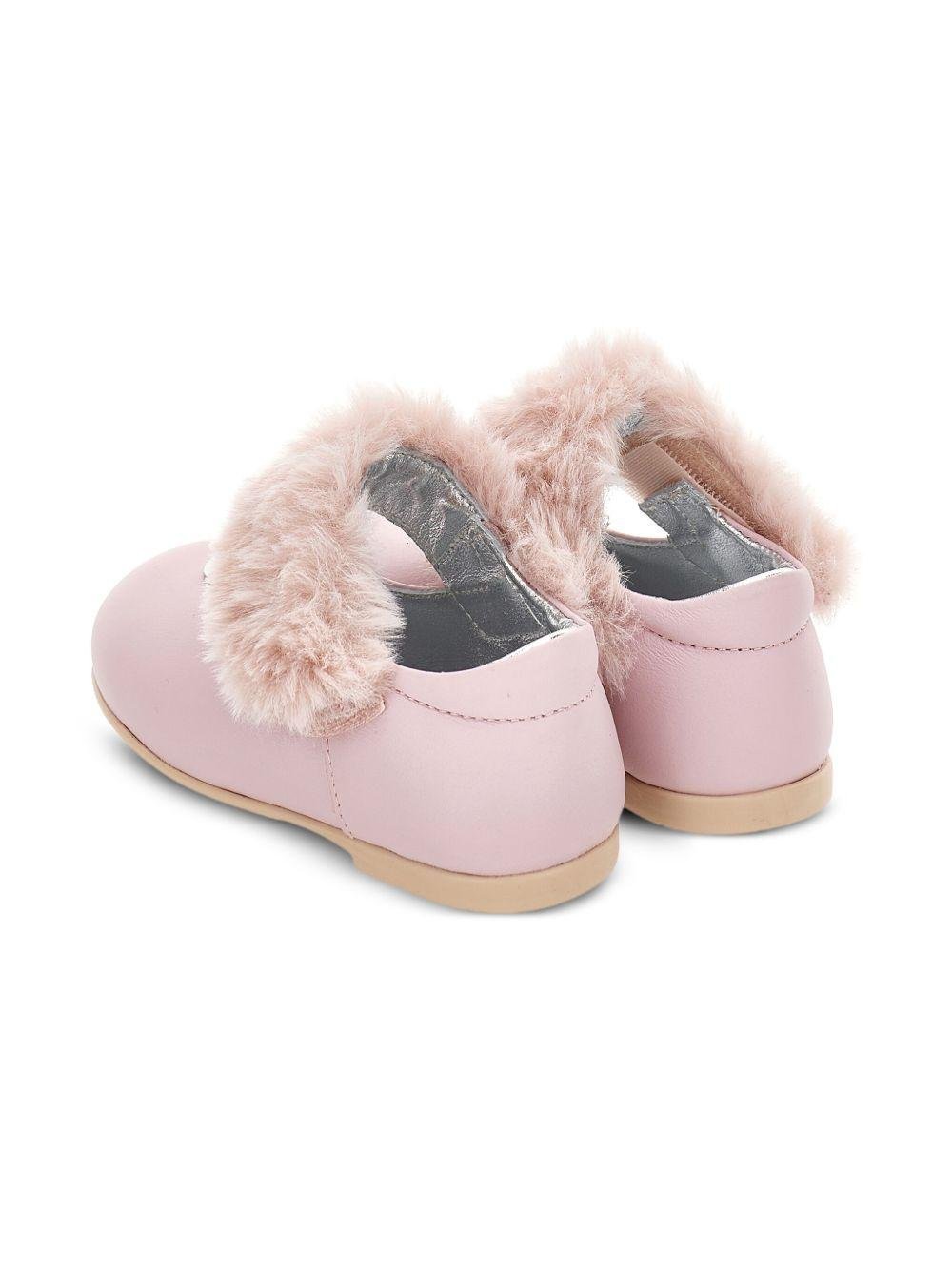 Ballerine Mary Jane per bambina Monnalisa rosa in pelliccia - Rubino Kids