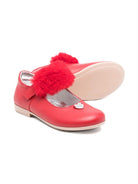 Ballerine Mary Jane per bambina Monnalisa rosso in pelliccia - Rubino Kids