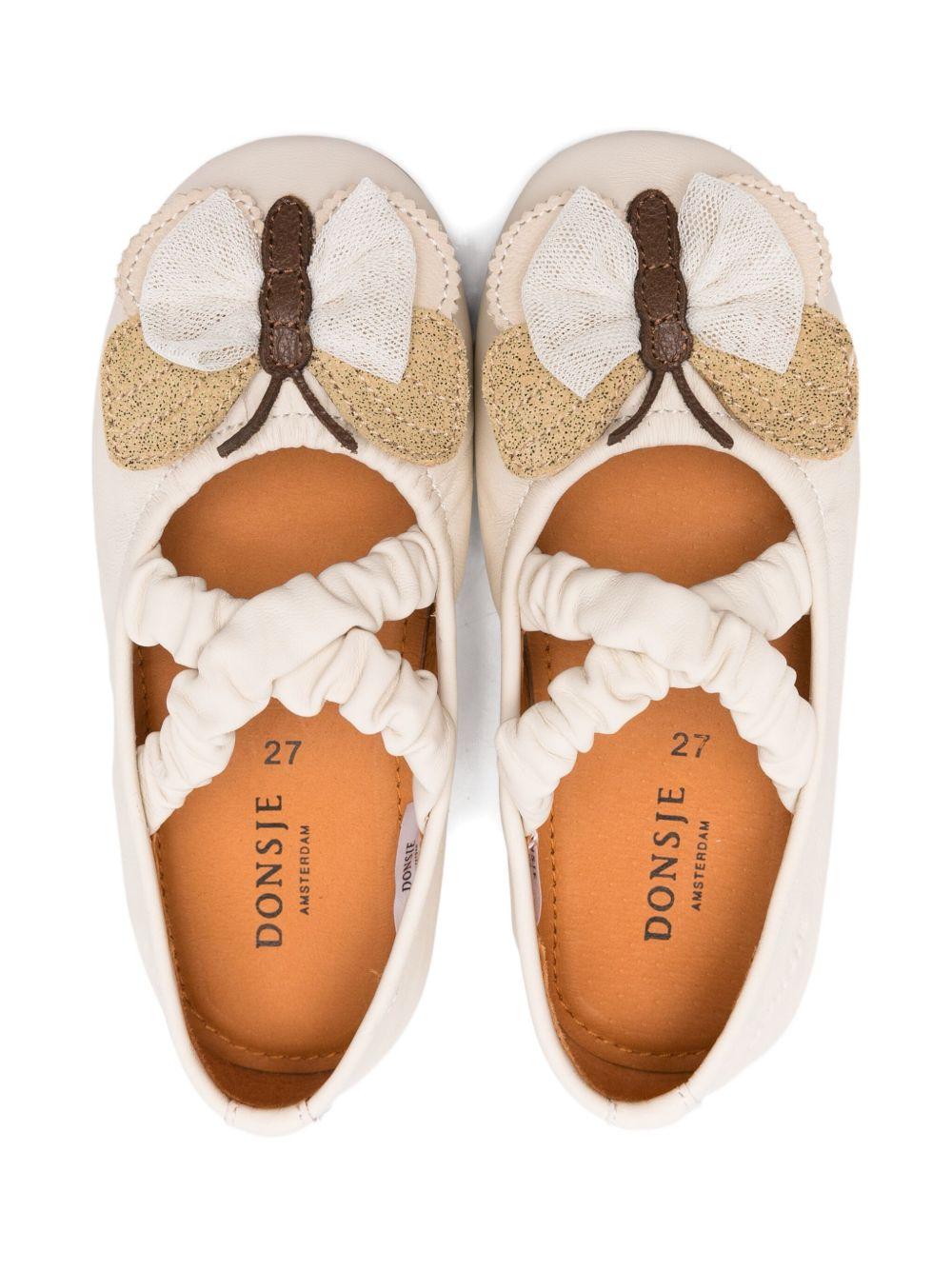 Ballerine Mileni per bambina Donsje beige con decorazioni a farfalla - Rubino Kids
