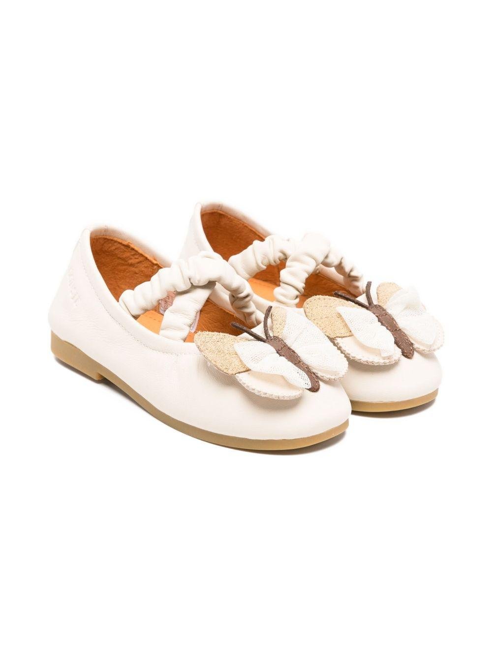 Ballerine Mileni per bambina Donsje beige con decorazioni a farfalla - Rubino Kids
