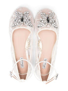 Ballerine per bambina Aruna Seth bianco con ricamo e decorazione in cristalli - Rubino Kids