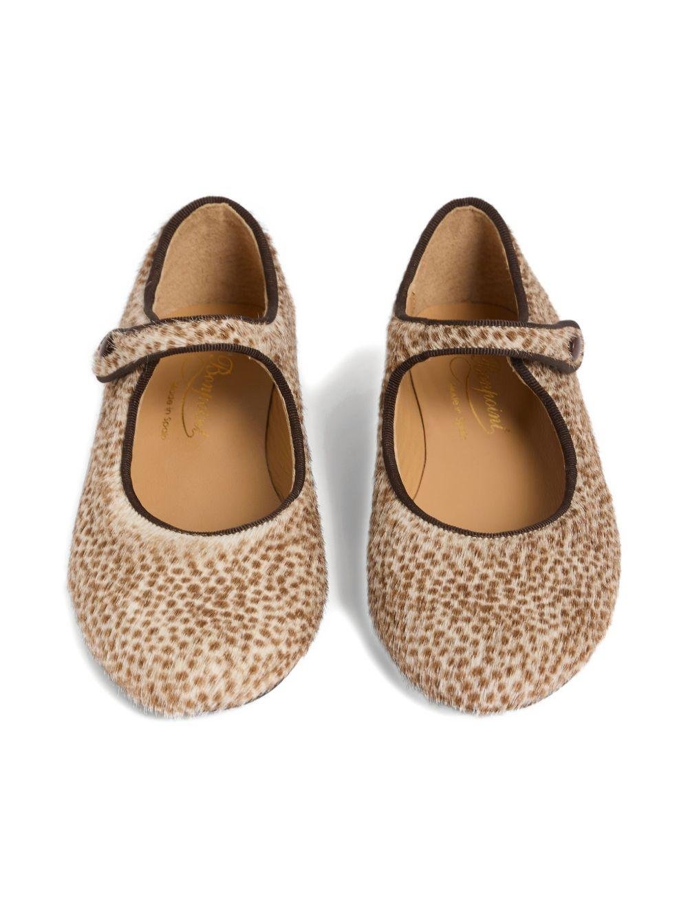 Ballerine per bambina Bonpoint marrone con motivo a pois - Rubino Kids