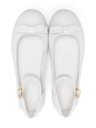 Ballerine per bambina Colorichiari bianco con fiocco con chiusura alla caviglia con fibbia - Rubino Kids