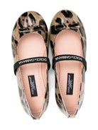 Ballerine per bambina Dolce & Gabbana Kids marrone con stampa leopardata - Rubino Kids