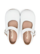 Ballerine per bambina Eli1957 bianco in pelle con cinturino con fibbia - Rubino Kids