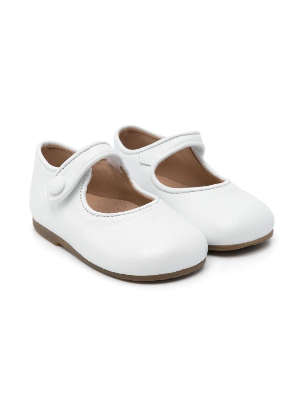 Ballerine per bambina Eli1957 bianco in pelle con cinturino con strappo - Rubino Kids