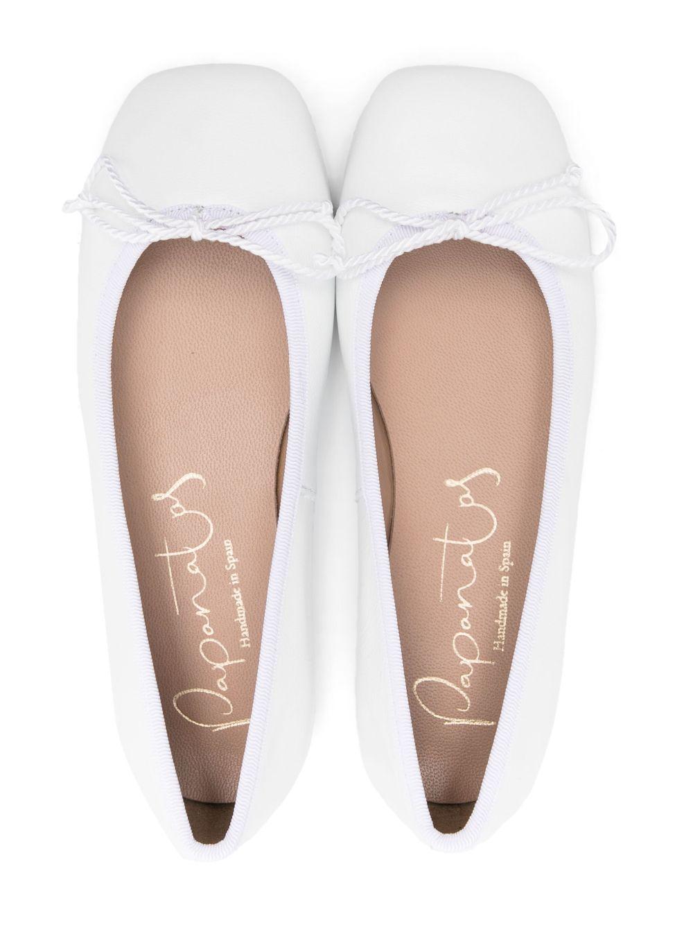 Ballerine per bambina Eli1957 bianco in pelle con soletta in pelle con logo e punta quadrata - Rubino Kids