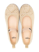 Ballerine per bambina Fendi Kids beige con motivo FF - Rubino Kids