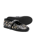 Ballerine per bambina Florens nere con dettagli occhielli - Rubino Kids