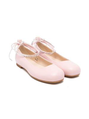 Florens pink ballerinas for girls with rhinestones