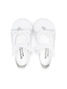 Ballerine per bambina Monnalisa bianco con decorazione in cristalli - Rubino Kids