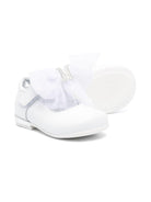 Ballerine per bambina Monnalisa bianco con placca con logo - Rubino Kids