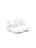 Ballerine per bambina Monnalisa bianco con placca con logo - Rubino Kids