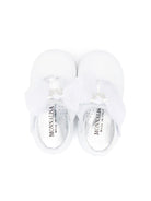 Ballerine per bambina Monnalisa bianco con placca con logo - Rubino Kids