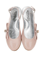 Ballerine per bambina Monnalisa rosa con fiocco e cristalli - Rubino Kids