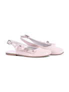 Ballerine per bambina Monnalisa rosa con fiocco e cristalli - Rubino Kids