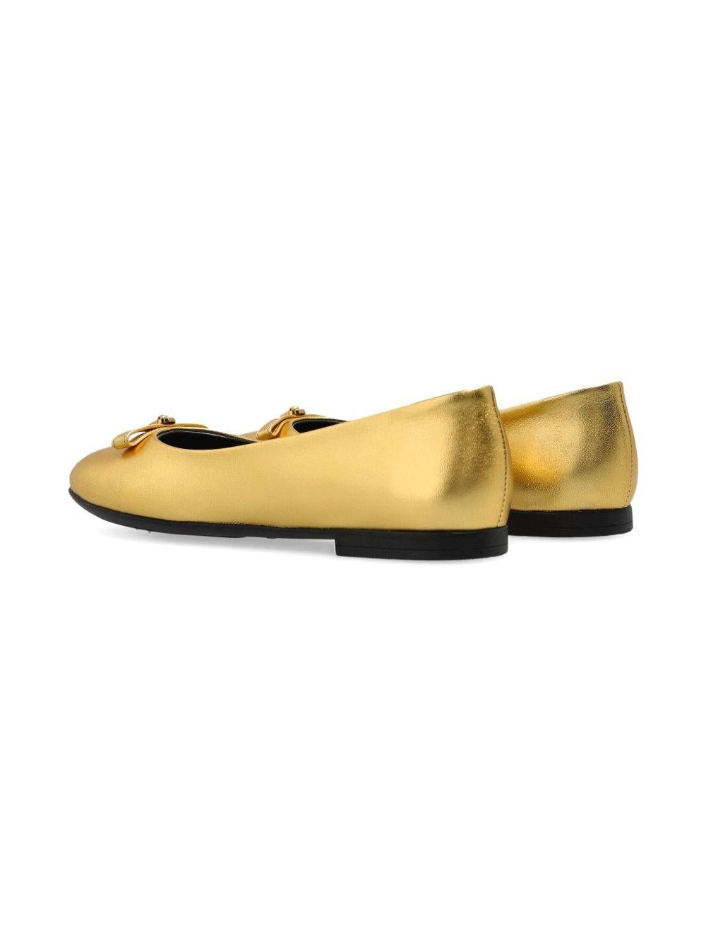 Ballerine per bambina Versace Kids color oro con fiocco - Rubino Kids