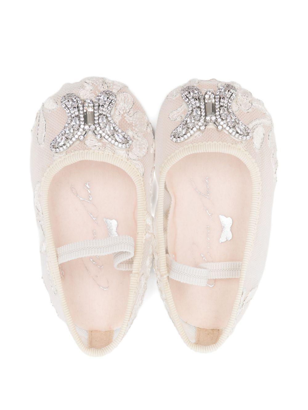 Ballerine per neonata Aruna Seth bianche con decorazione farfalla - Rubino Kids