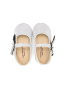 Ballerine per neonata BabyWalker argento con glitter e decorazione a farfalla - Rubino Kids