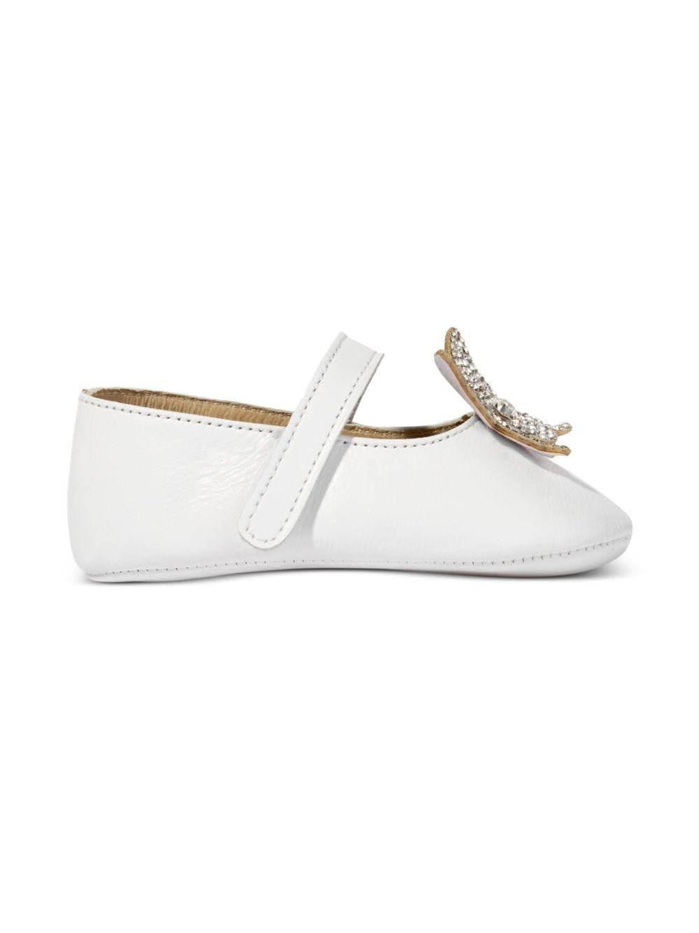 Ballerine per neonata BabyWalker bianche con farfalle - Rubino Kids