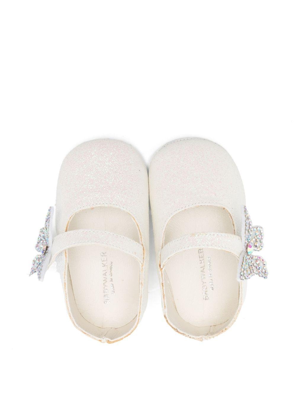 Ballerine per neonata BabyWalker bianco con farfalle - Rubino Kids