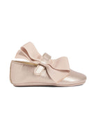 Ballerine per neonata Bonpoint oro rosa con fiocco grande - Rubino Kids