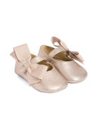 Ballerine per neonata Bonpoint oro rosa con fiocco grande - Rubino Kids