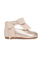 Ballerine per neonata Bonpoint oro rosa in pelle con fiocco - Rubino Kids