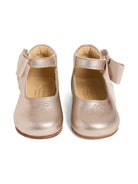Ballerine per neonata Bonpoint oro rosa in pelle con fiocco - Rubino Kids