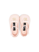 Ballerine per neonata Dolce & Gabbana Kids rosa con placca logo - Rubino Kids
