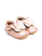 Ballerine per neonata Donsje rosa con chiusura con strappo - Rubino Kids