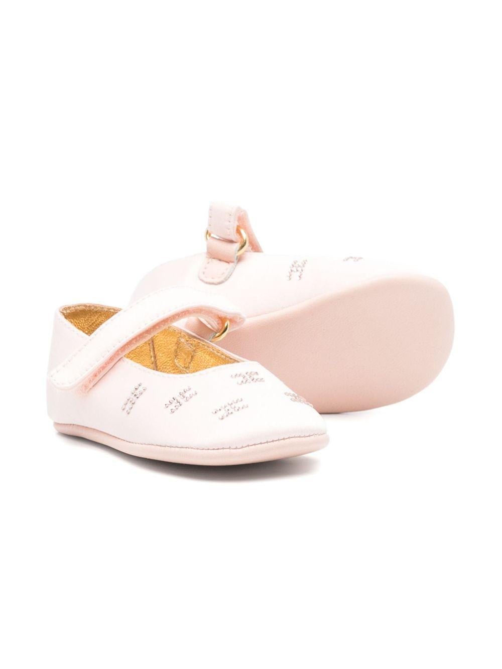 Ballerine per neonata Elisabetta Franchi La Mia Bambina rosa con borchie - Rubino Kids