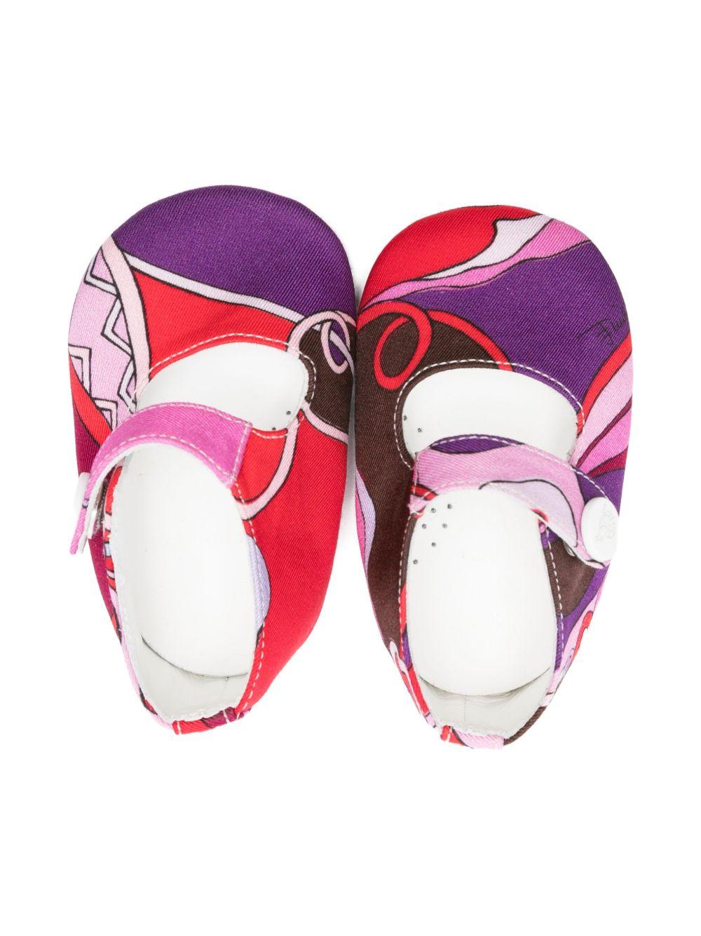 Ballerine per neonata Emilio Pucci Junior multicolore con stampa astratta - Rubino Kids