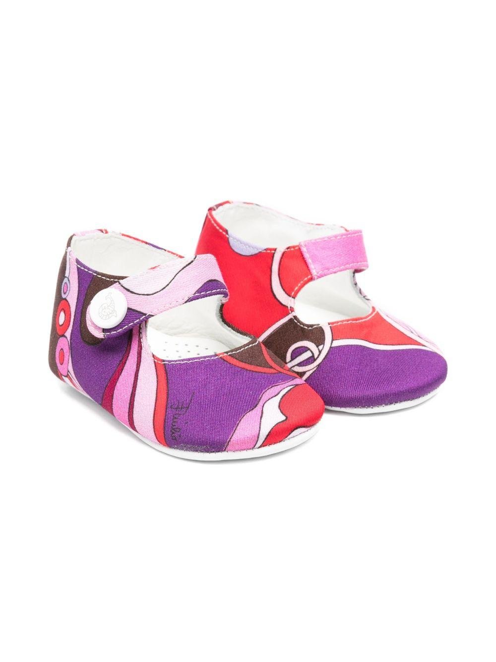 Ballerine per neonata Emilio Pucci Junior multicolore con stampa astratta - Rubino Kids