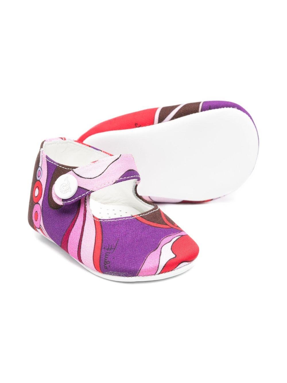 Ballerine per neonata Emilio Pucci Junior multicolore con stampa astratta - Rubino Kids