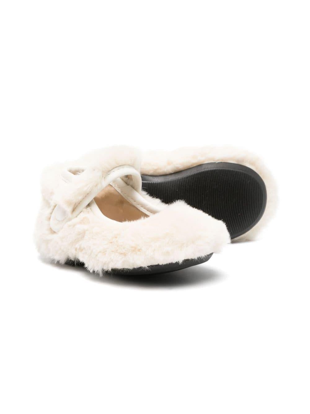 Ballerine per neonata Florens bianche in pelliccia - Rubino Kids