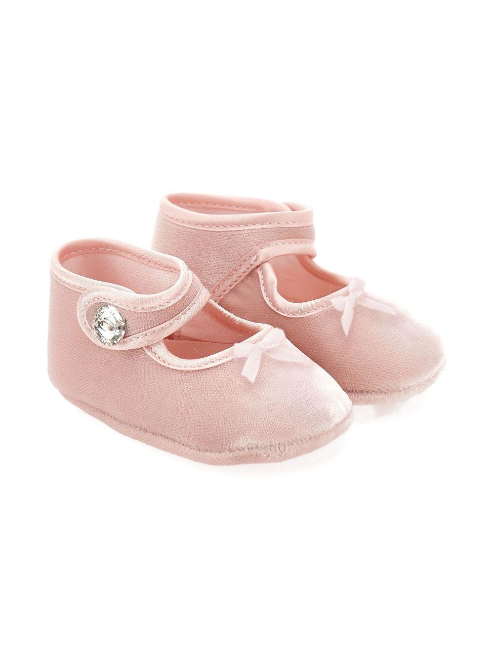 Ballerine per neonata Monnalisa rosa con cinturino Mary Jane - Rubino Kids