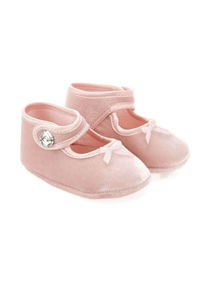 Ballerine per neonata Monnalisa rosa con cinturino Mary Jane