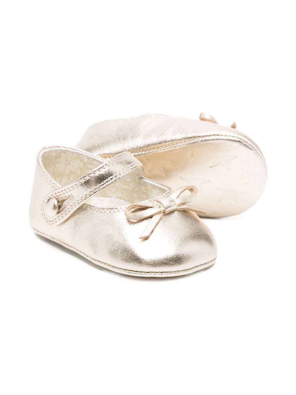 Ballerine Sofi per neonata Golden Goose Kids color oro con fiocco - Rubino Kids