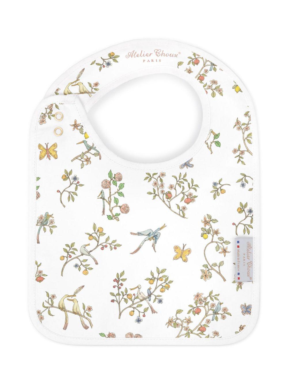 Bavaglino per neonata Atelier Choux rosa con stampa grafica - Rubino Kids