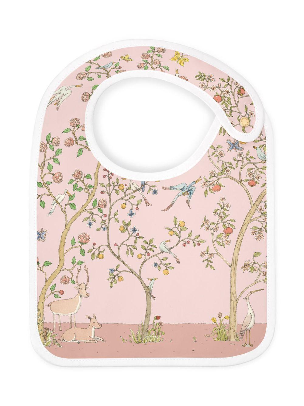 Bavaglino per neonata Atelier Choux rosa con stampa grafica - Rubino Kids
