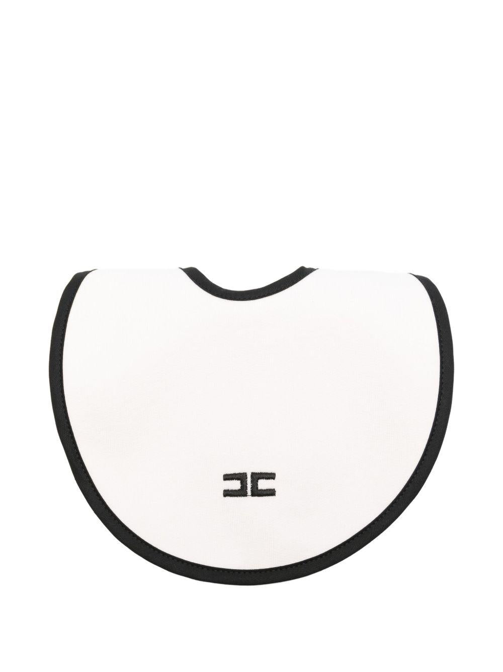 Bavaglino per neonata Elisabetta Franchi La Mia Bambina bianco con ricamo - Rubino Kids