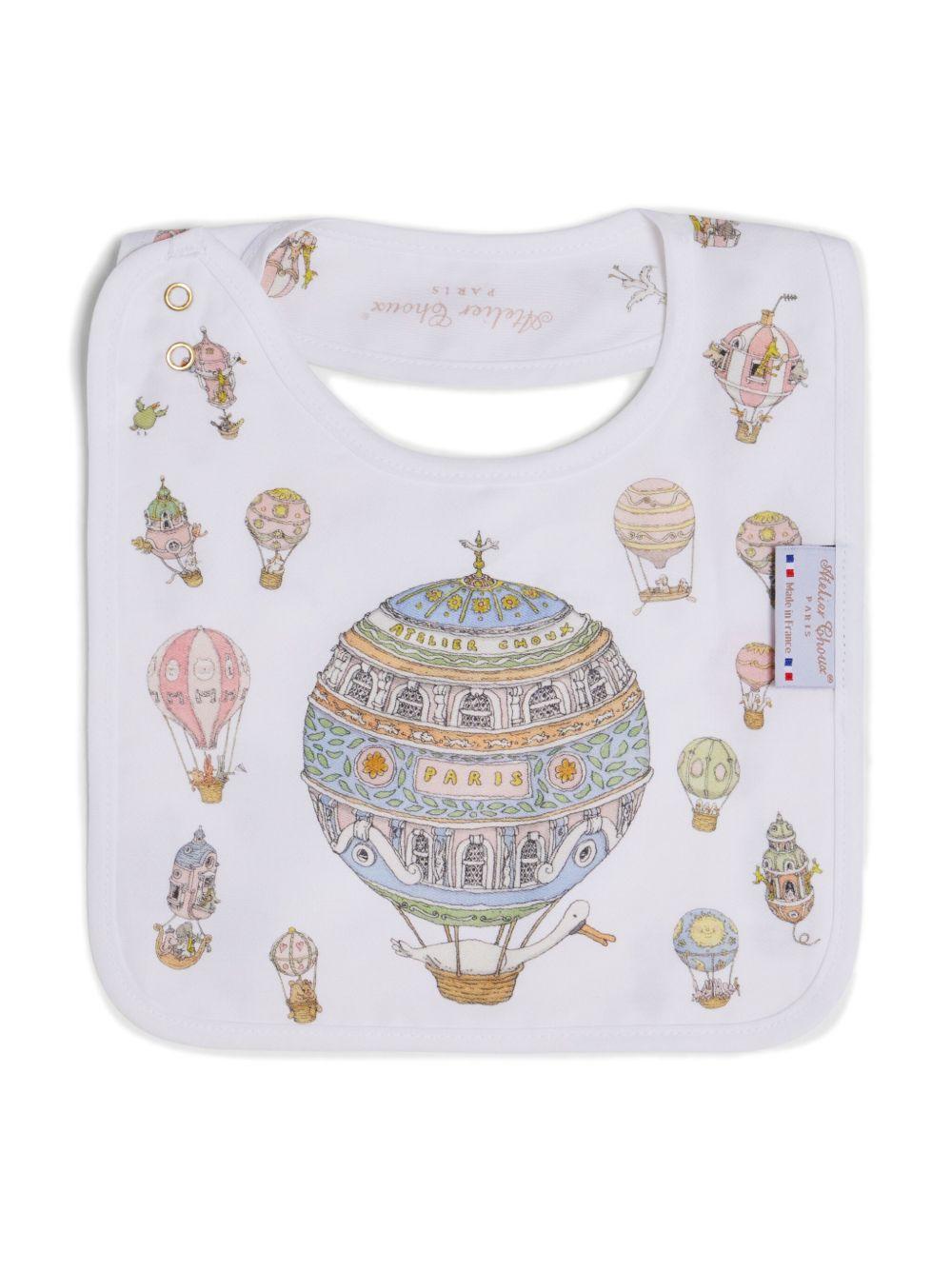 Bavaglino per neonati Atelier Choux bianco con stampa - Rubino Kids