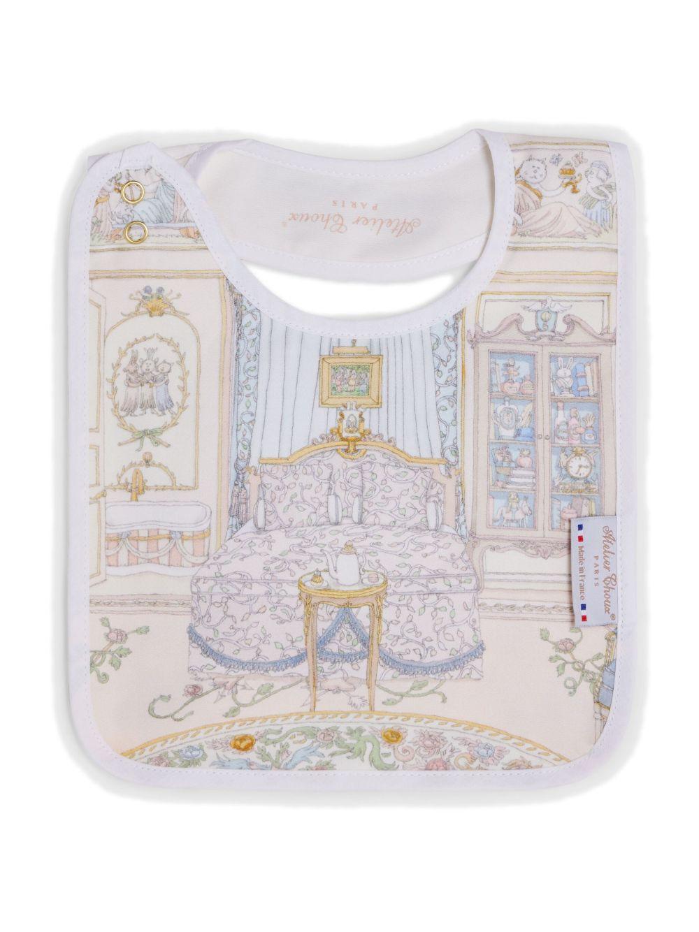 Bavaglino per neonati Atelier Choux bianco con stampa - Rubino Kids