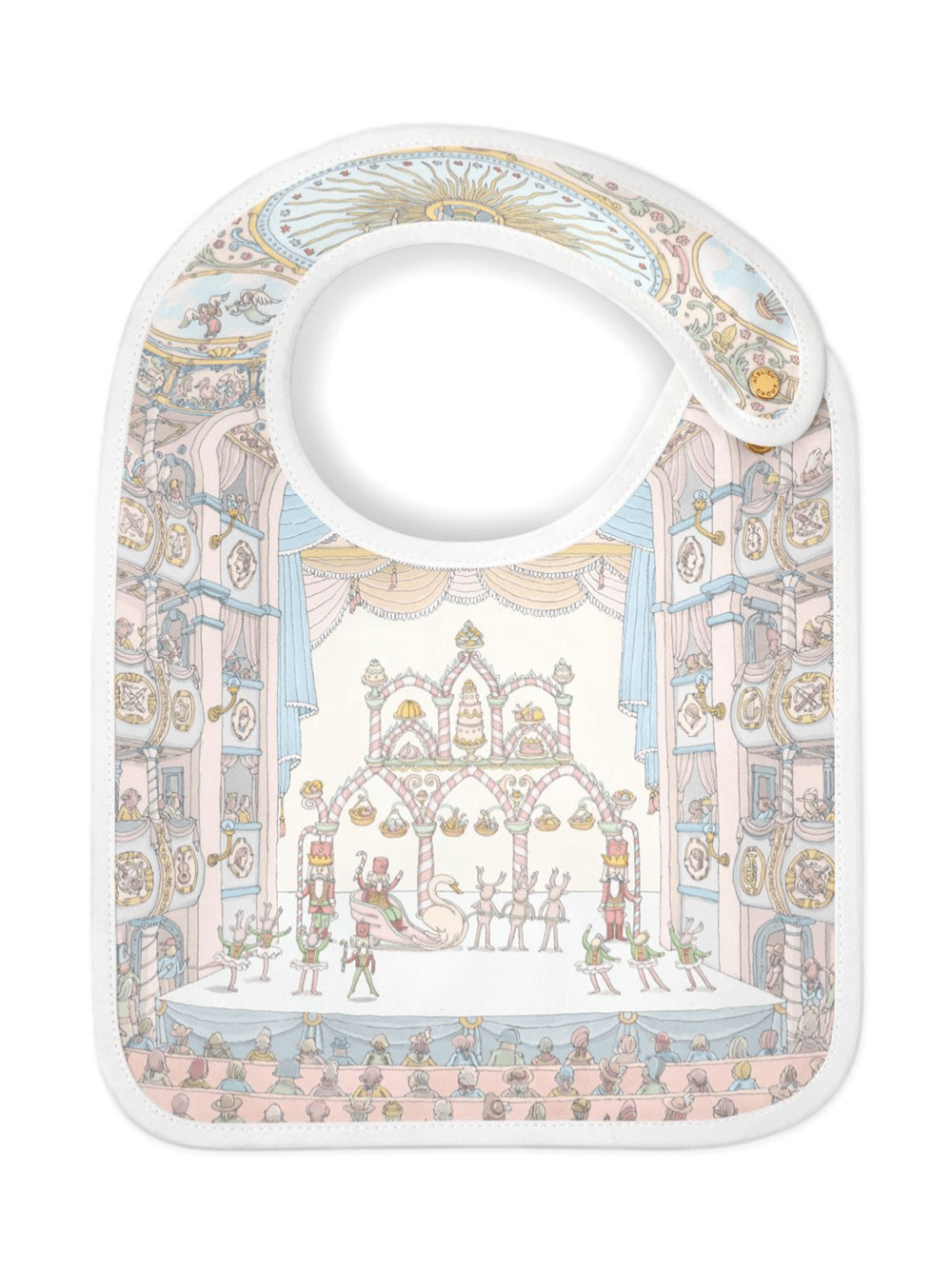 Bavaglino per neonati Atelier Choux bianco con stampa - Rubino Kids