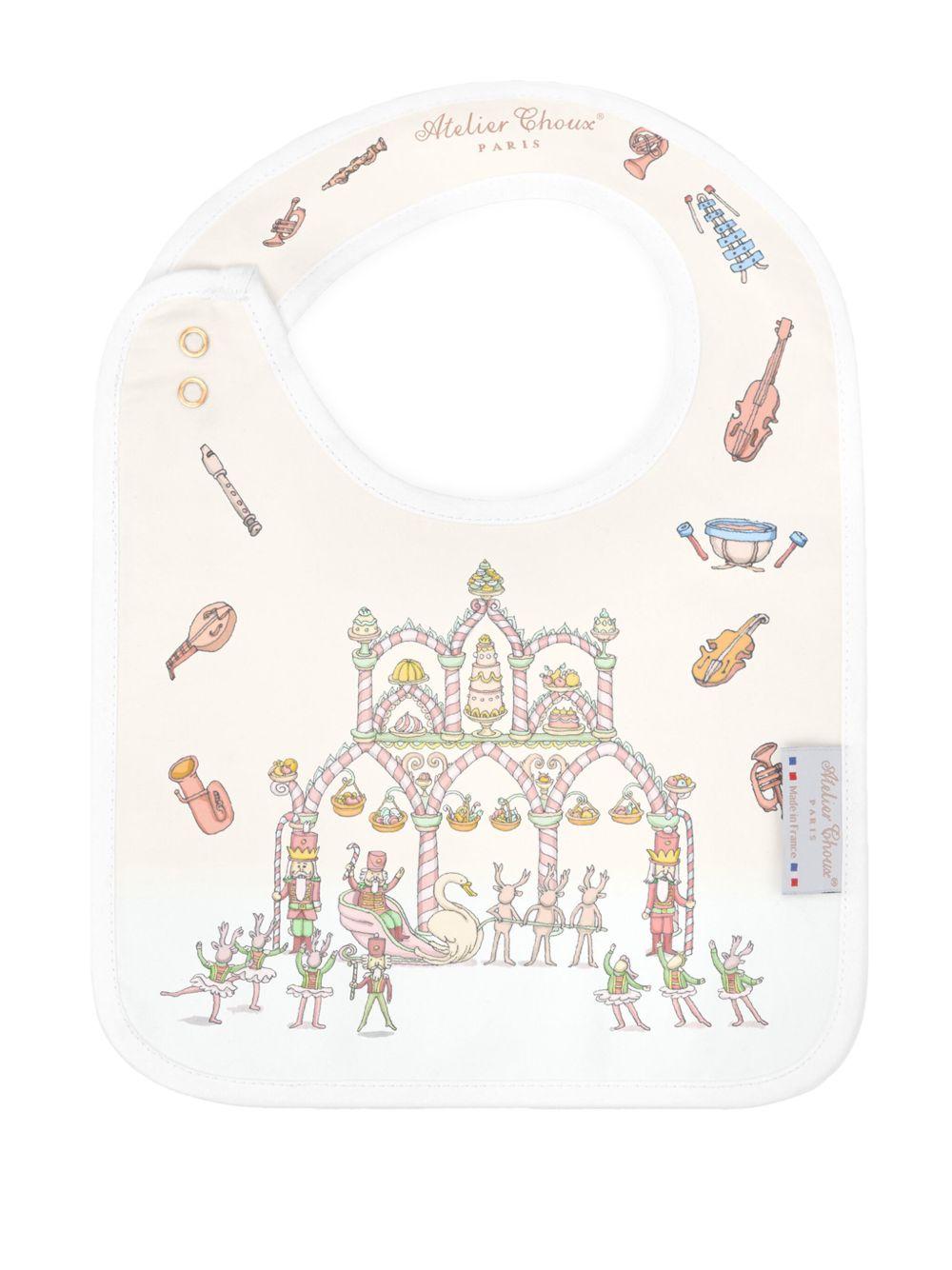 Bavaglino per neonati Atelier Choux bianco con stampa - Rubino Kids