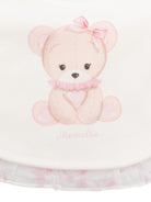 Bavaglino per neonati Monnalisa bianco con volant rosa - Rubino Kids